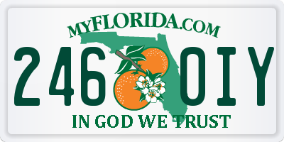 FL license plate 2460IY