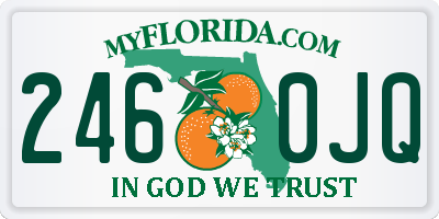 FL license plate 2460JQ