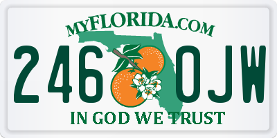 FL license plate 2460JW