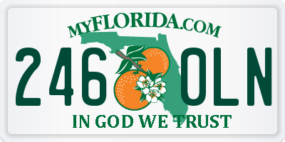 FL license plate 2460LN