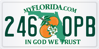FL license plate 2460PB