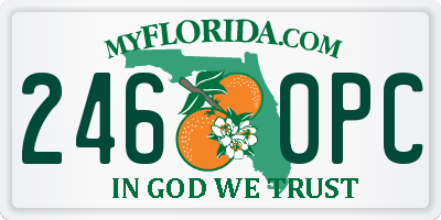 FL license plate 2460PC