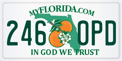FL license plate 2460PD