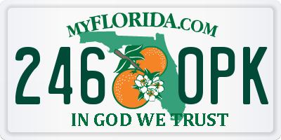 FL license plate 2460PK