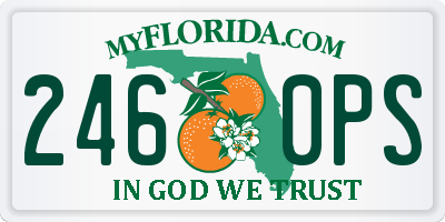 FL license plate 2460PS