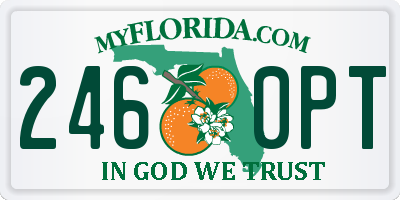 FL license plate 2460PT