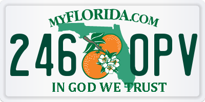 FL license plate 2460PV