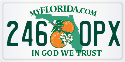 FL license plate 2460PX
