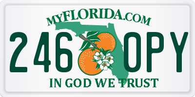 FL license plate 2460PY