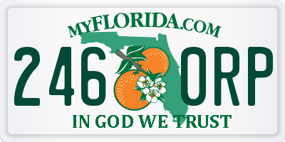 FL license plate 2460RP