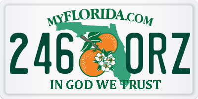 FL license plate 2460RZ