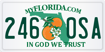 FL license plate 2460SA