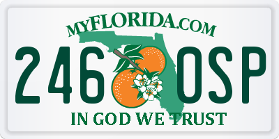 FL license plate 2460SP