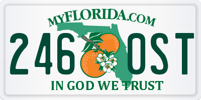 FL license plate 2460ST