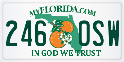 FL license plate 2460SW