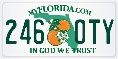 FL license plate 2460TY