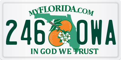 FL license plate 2460WA