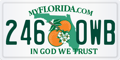 FL license plate 2460WB