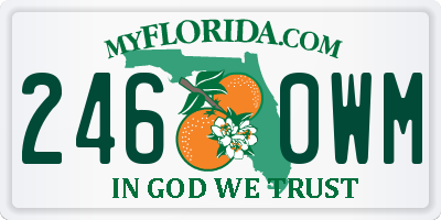 FL license plate 2460WM