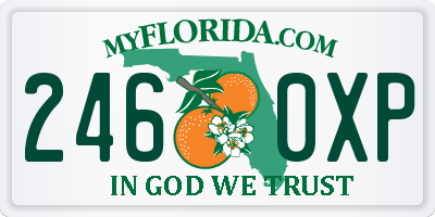 FL license plate 2460XP