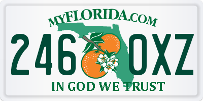 FL license plate 2460XZ