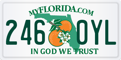 FL license plate 2460YL