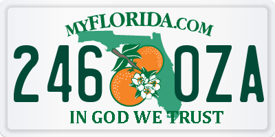 FL license plate 2460ZA