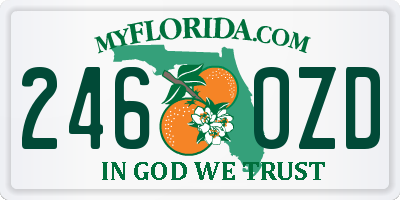 FL license plate 2460ZD