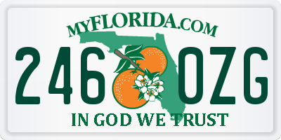 FL license plate 2460ZG