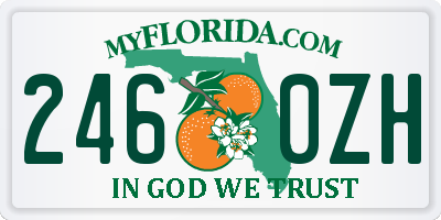 FL license plate 2460ZH