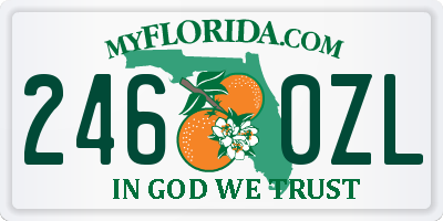 FL license plate 2460ZL