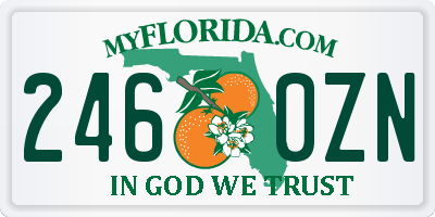 FL license plate 2460ZN