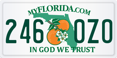 FL license plate 2460ZO