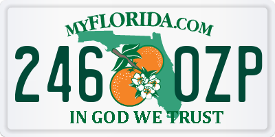 FL license plate 2460ZP