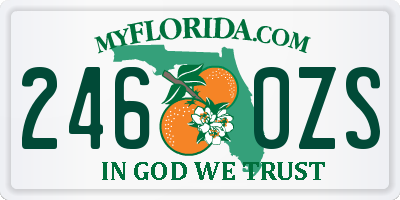 FL license plate 2460ZS