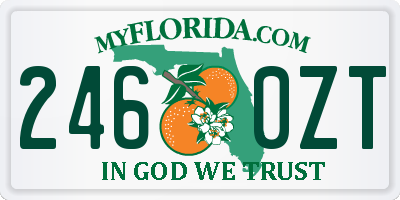 FL license plate 2460ZT