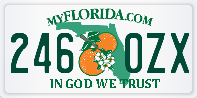 FL license plate 2460ZX