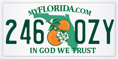 FL license plate 2460ZY