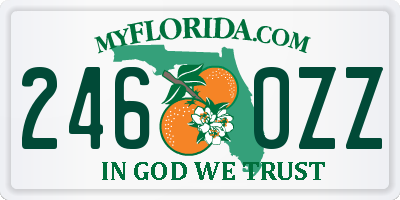 FL license plate 2460ZZ