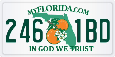 FL license plate 2461BD
