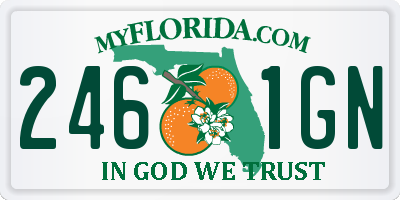 FL license plate 2461GN