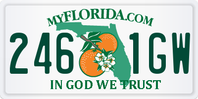 FL license plate 2461GW