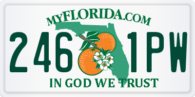 FL license plate 2461PW