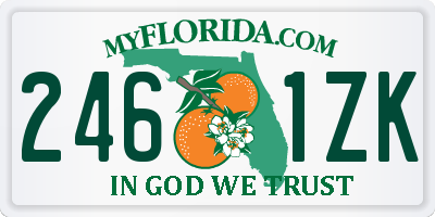 FL license plate 2461ZK