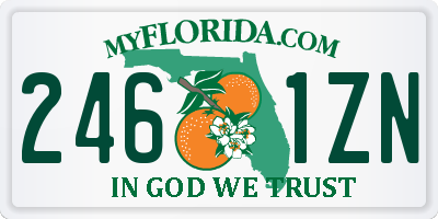 FL license plate 2461ZN