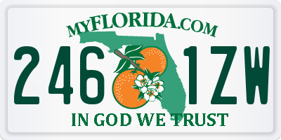 FL license plate 2461ZW