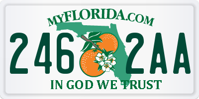 FL license plate 2462AA