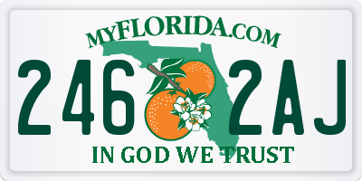 FL license plate 2462AJ