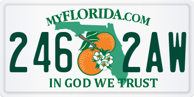 FL license plate 2462AW