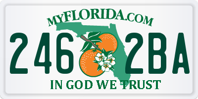 FL license plate 2462BA